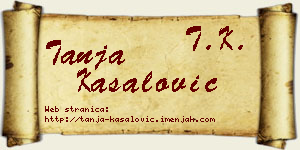 Tanja Kasalović vizit kartica